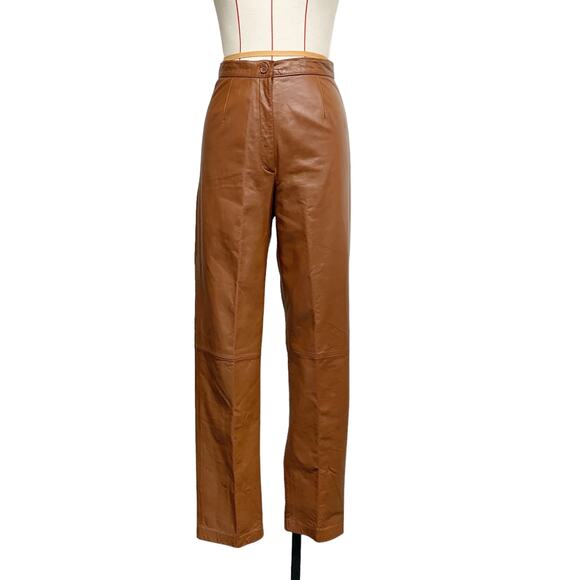 Vintage MixIt Womens Size 6 Brown Leather Pants - Picture 1 of 8